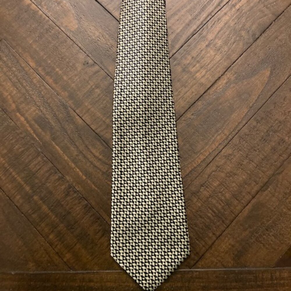 Geometric Tie - Silver and Black